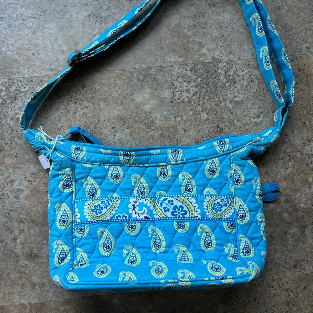 Vera Bradley Blue Paisley Quilted Shoulder Bag